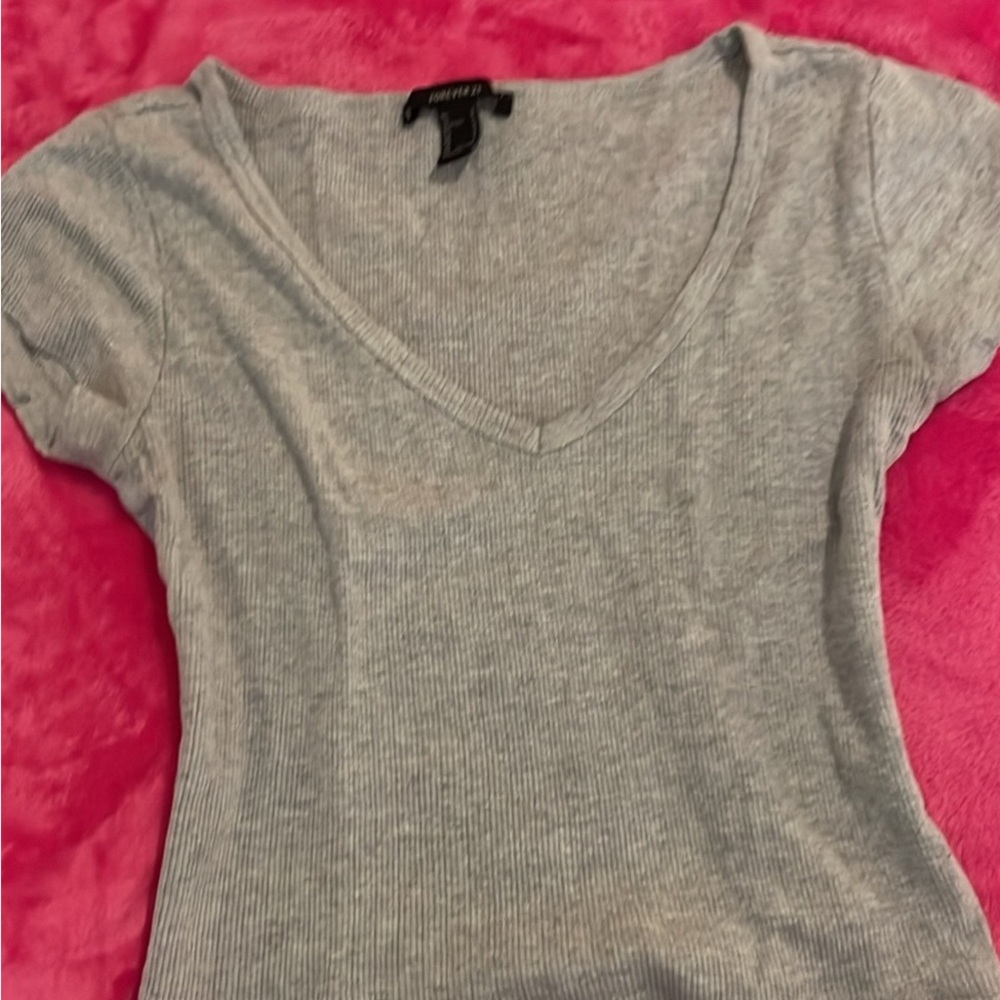 grey short forever 21 crop